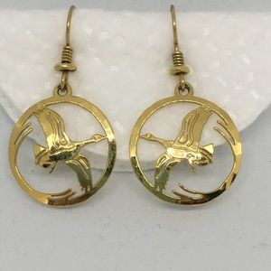 Wild Bryde Canada goose earrings 14k gold